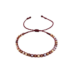 You & Eye Pink Opal Gemstone Beaded Thread Bracelet