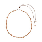 You & Eye Peach Moonstone Chip Beaded Thread Necklace