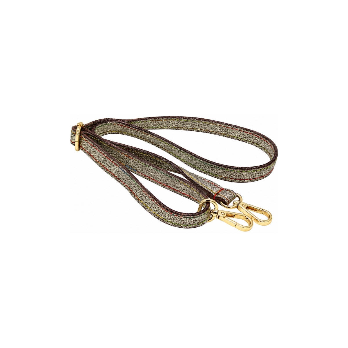 Brown Emerald Snake Print Pouch