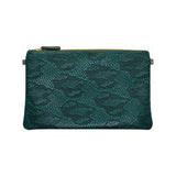 Brown Emerald Snake Print Pouch