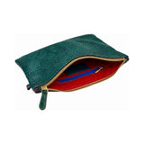 Brown Emerald Snake Print Pouch