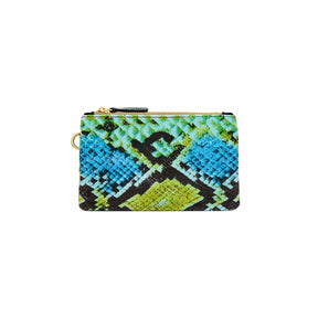 Ebarrito Python Print & Olive Suede Mini Double Leather Clutch Bag