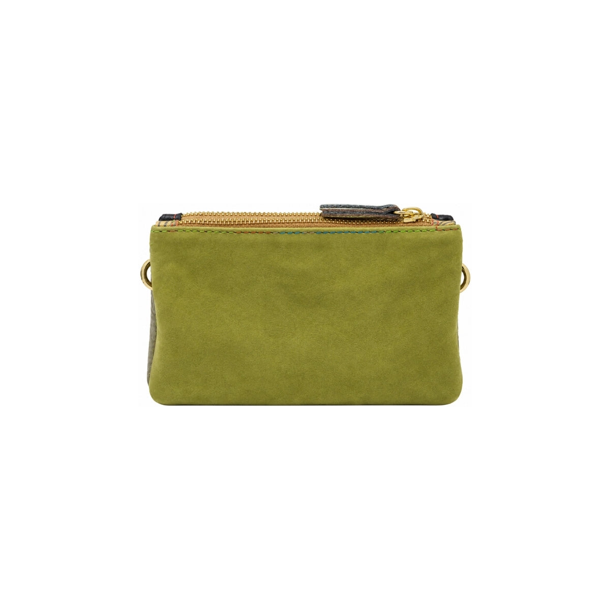 Python Print & Olive Suede Mini Double Clutch Bag