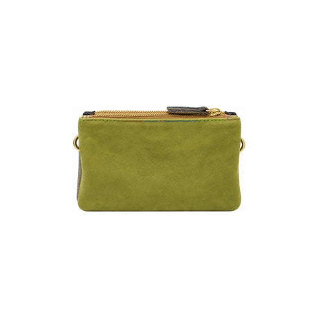 Python Print & Olive Suede Mini Double Clutch Bag