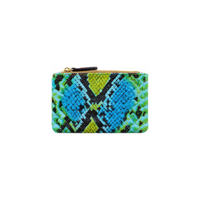 Ebarrito Python Print & Brown Mini Double Leather Clutch Bag