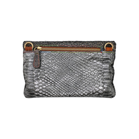 Brown Croc & Tiger Print Minilie Clutch Bag