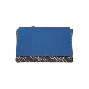 Ebarrito Blue & Snake Print Surf & Turf Leather Clutch Bag