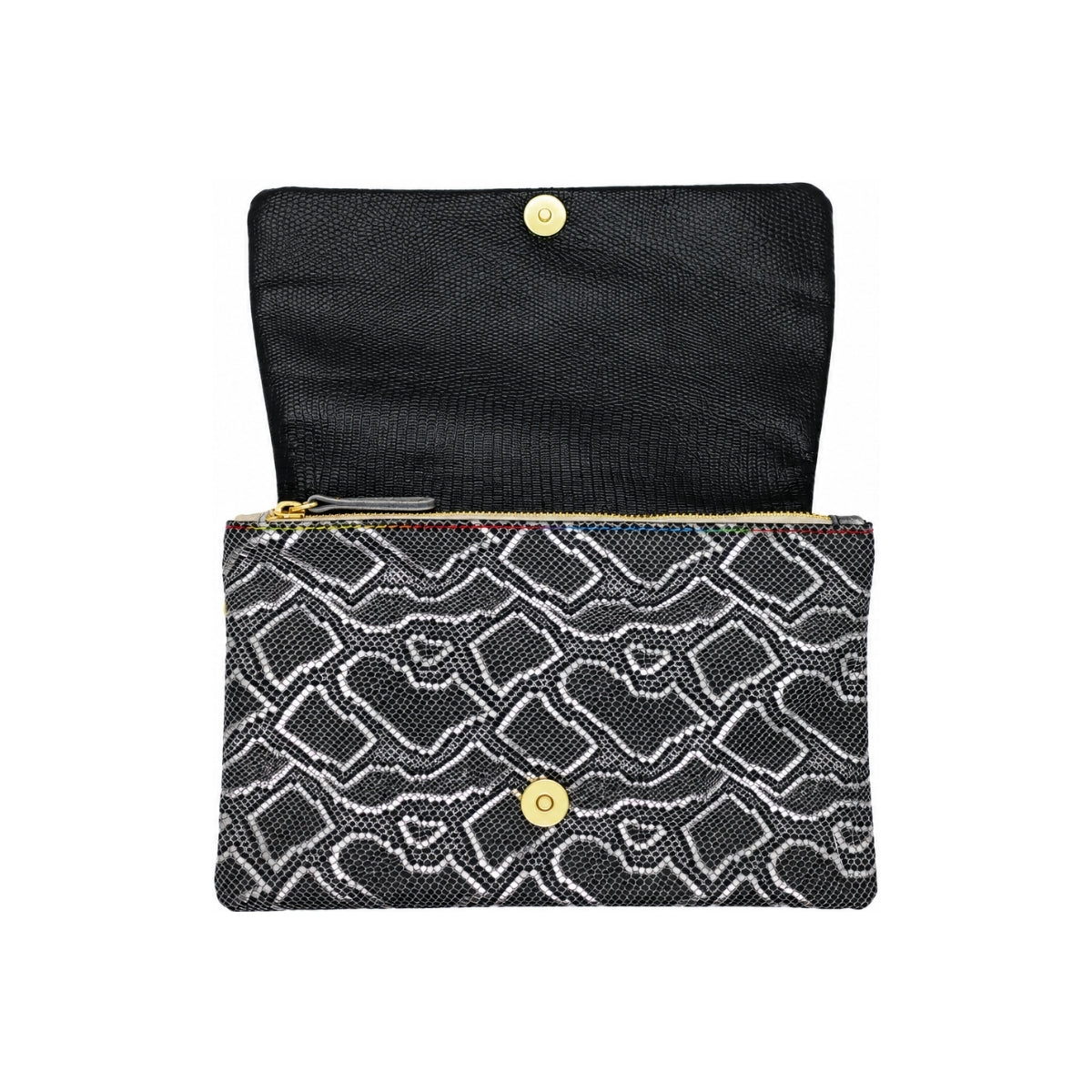 Blue & Snake Print Surf & Turf Clutch Bag