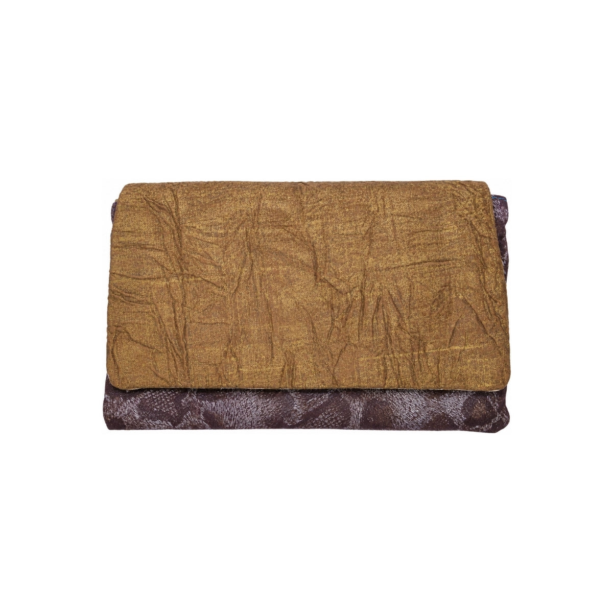 Ebarrito Plum Jacquard Surf & Turf Leather Clutch Bag
