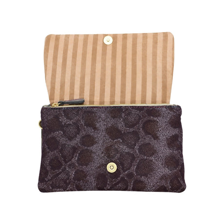 Plum Jacquard Surf & Turf Clutch Bag