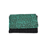 Ebarrito Green Leopard Maxi Surf & Turf Leather Clutch Bag
