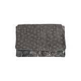 Ebarrito Grey Star Suede Maxi Surf & Turf Leather Clutch Bag