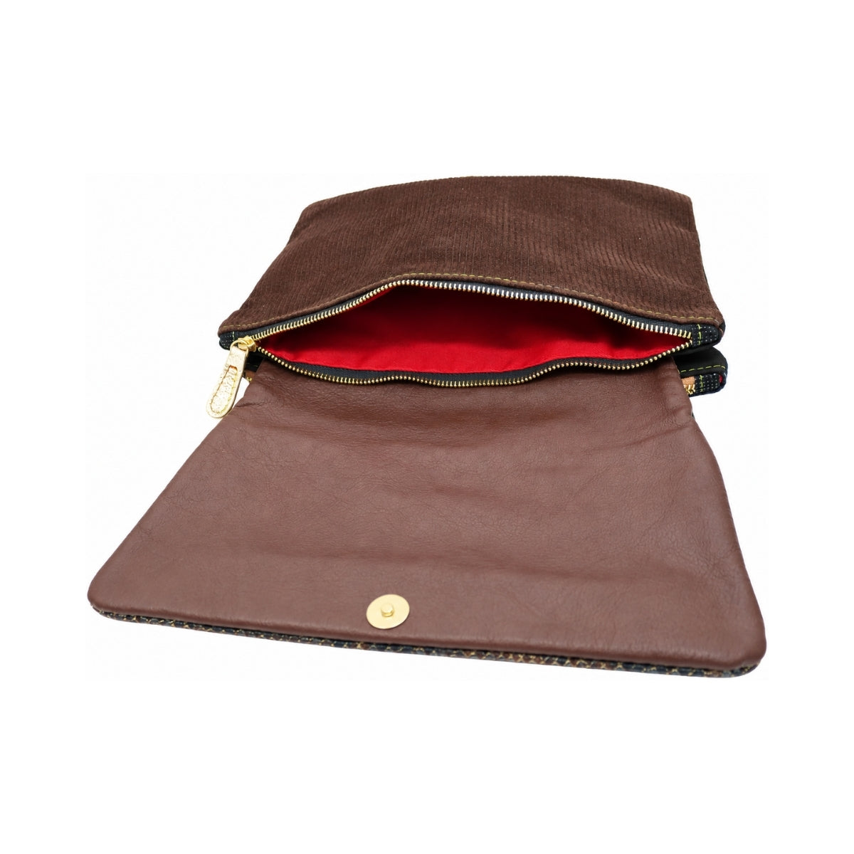 Brown Snake Print Maxi Surf & Turf Clutch Bag