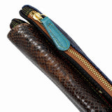 Brown Snake Print Maxi Surf & Turf Clutch Bag