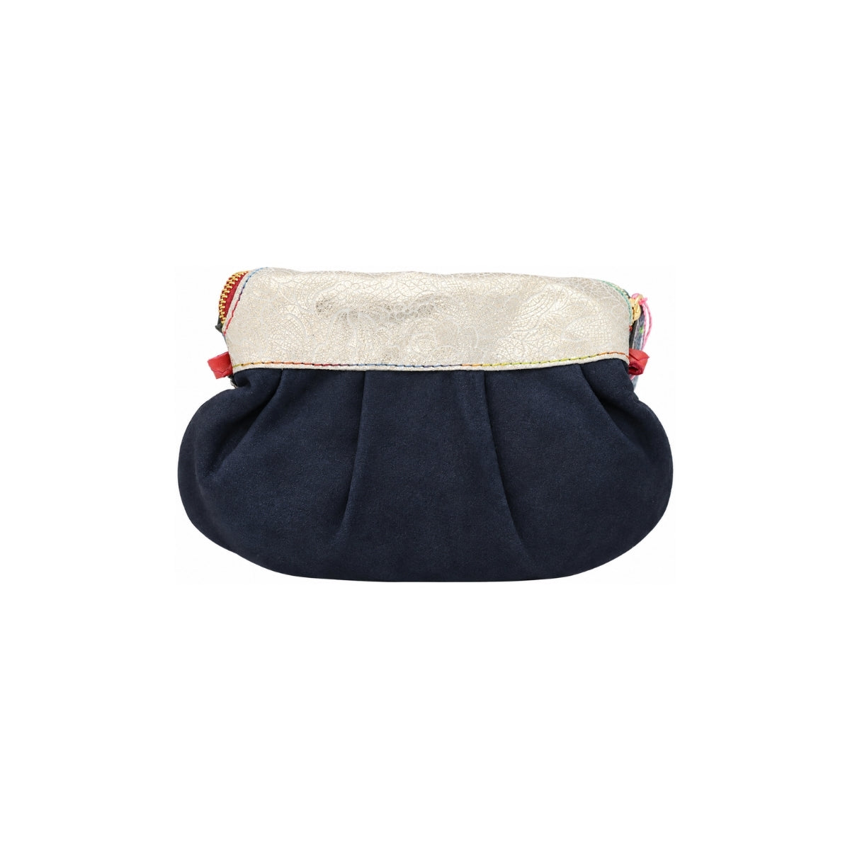 Red Snake Print & Navy Tight Rope Dancer Clutch