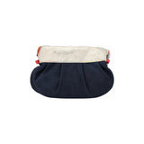 Red Snake Print & Navy Tight Rope Dancer Clutch