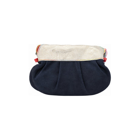 Red Snake Print & Navy Tight Rope Dancer Clutch