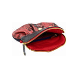 Red Snake Print & Navy Tight Rope Dancer Clutch