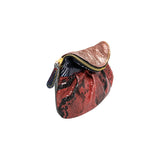 Red Snake Print & Grey Tight Rope Dancer Clutch