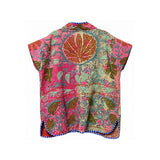 Vintage Floral Quilted Kantha Vest