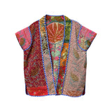 Vintage Floral Quilted Kantha Vest