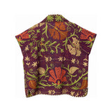 Vintage Exotic Blooms Quilted Kantha Vest