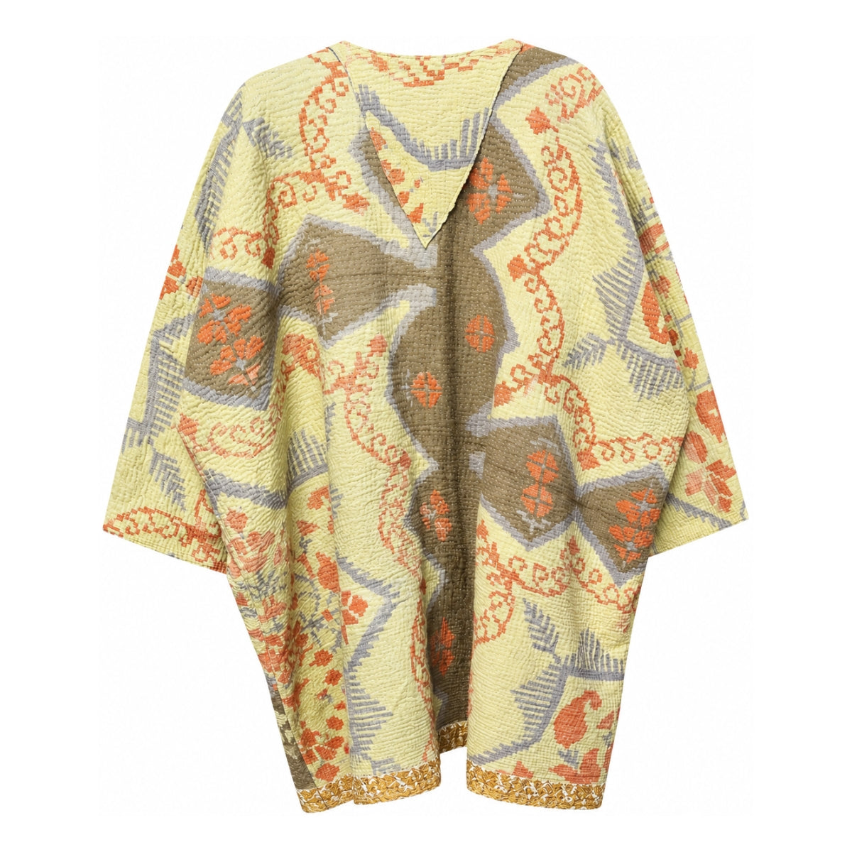 Vintage Tribal Pattern Quilted Kantha Reversible Jacket