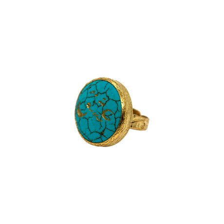 You & Eye Turquoise Light Engraved Ring