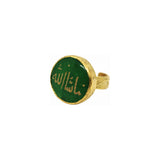You & Eye Green Mashallah Engraved Ring