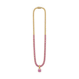 Romy Collection Pink Charm Tennis Necklace