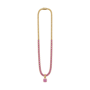 Romy Collection Pink Charm Tennis Necklace