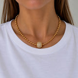 Cylinder Charm Ball Chain Necklace