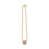Romy Collection Pink Cylinder Charm Ball Chain Necklace