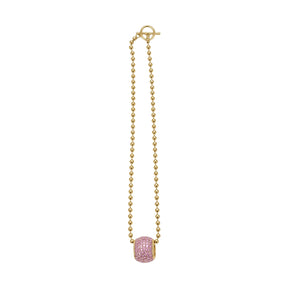 Romy Collection Pink Cylinder Charm Ball Chain Necklace