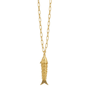 Romy Collection Gold Fish Large Paperclip Chain Necklace