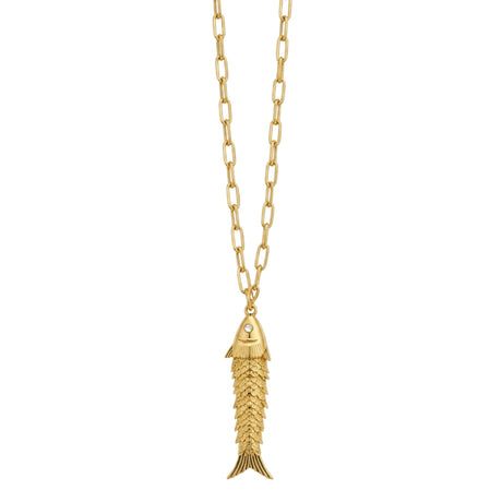 Romy Collection Gold Fish Large Paperclip Chain Necklace