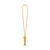 Gold Fish Large Paperclip Chain Necklace