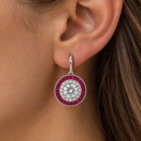 Pink Halo Drop Earrings