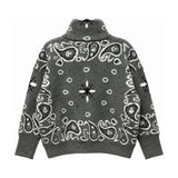 Dark Grey Bandana Zip Jacket