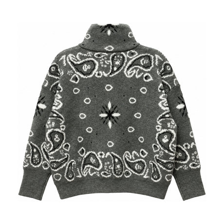 Dark Grey Bandana Zip Jacket