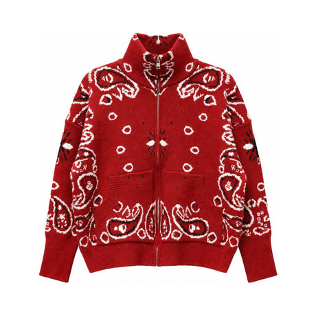 You & Eye Red Bandana Zip Jacket