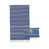 Mellow Blue Towel with Turtle Embroidered Cover | Boom & Mellow