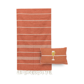 Mellow Orange Towel with Mocktail Embroidered Cover | Boom & Mellow