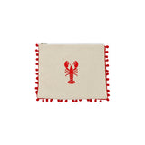 Mellow Red Pompom Lobster Embroidered Pouch | Boom & Mellow