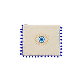 Mellow Blue Pompom Eye Embroidered Pouch | Boom & Mellow