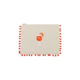 Mellow Orange Pompom Cocktail Embroidered Pouch | Boom & Mellow