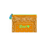 Mellow Orange Bisou Embroidered PVC Bandana Pouch | Boom & Mellow