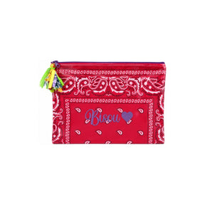 Mellow Pink Bisou Embroidered PVC Bandana Pouch | Boom & Mellow
