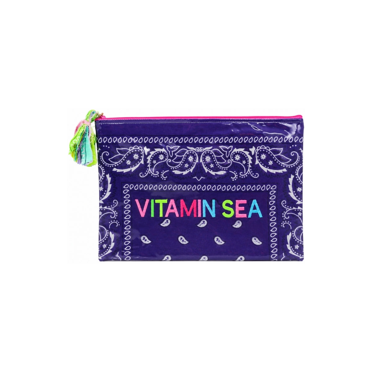Mellow Purple Vitamin Sea Embroidered PVC Bandana Pouch | Boom & Mellow