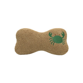 Mellow Crab Embroidered Brown Beach Pillow | Boom & Mellow